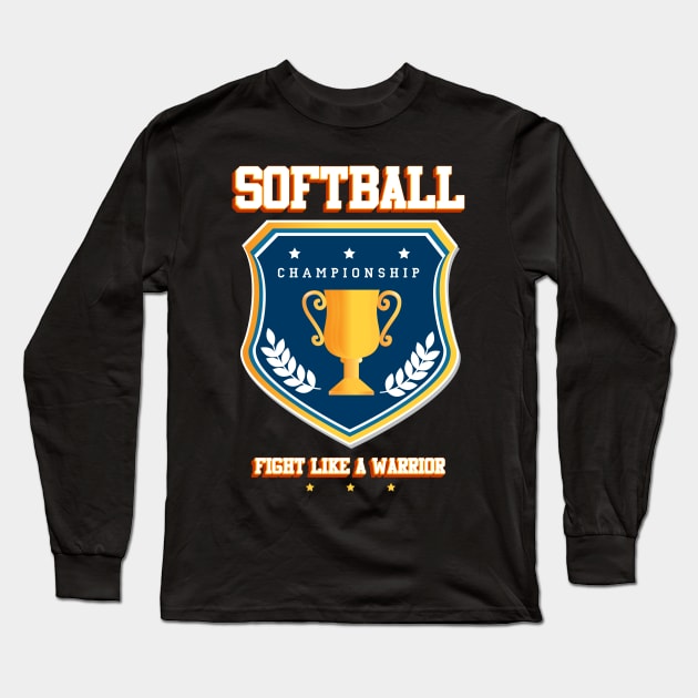 Softball Long Sleeve T-Shirt by Baim_Art